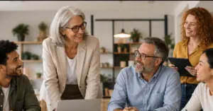 Beitragsbild zum Generationenmanagement im Unternehmen mit generationsübergreifender Zusammenarbeit