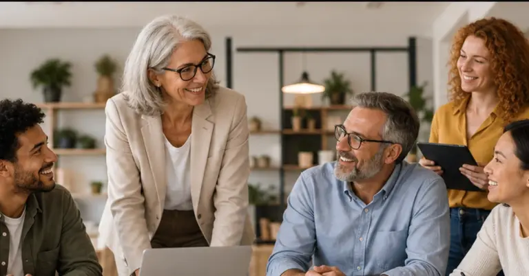 Beitragsbild zum Generationenmanagement im Unternehmen mit generationsübergreifender Zusammenarbeit