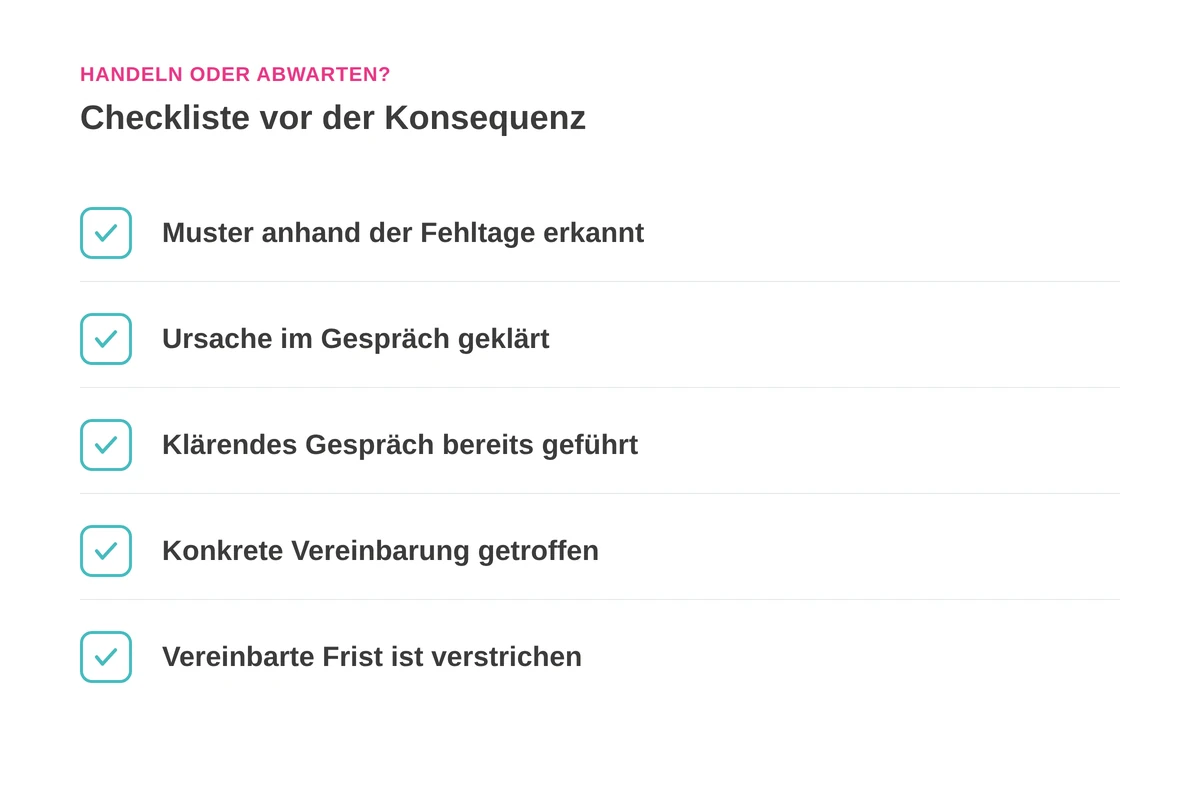 Checkliste, ob ein Azubi ständig krank ist und gehandelt werden muss